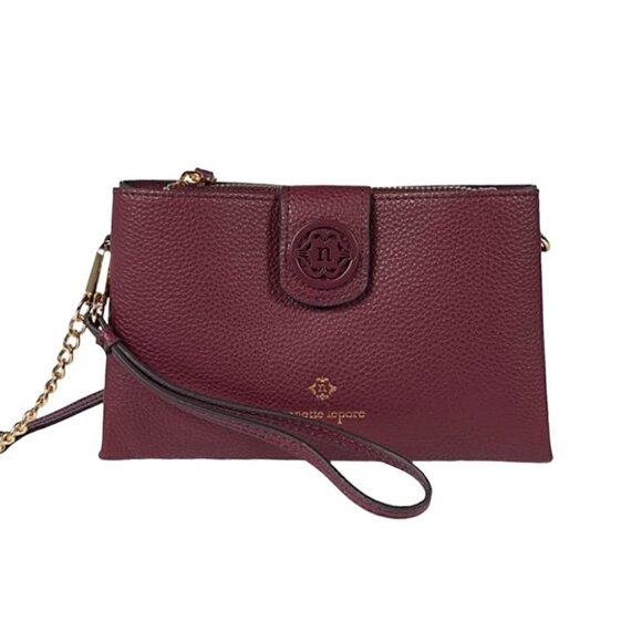 Nanette Lepore Triple Convertible Wallet On A String Cranberry Crossbody - Picture 1 of 5
